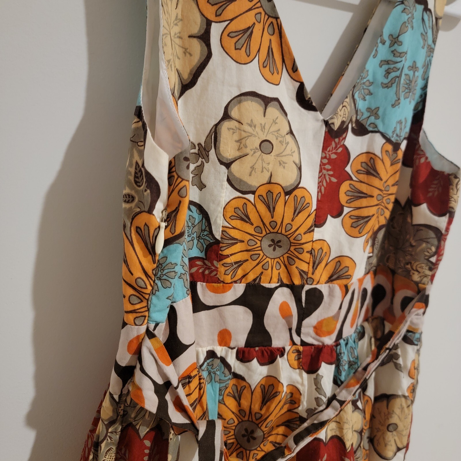 American Rag Cie Y2k Babydoll Dress Size Small S Floral Retro Tie Back Mini