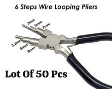 Lot of 50 Pcs 6 Step Pliers, Bail Making Pliers, Wire Bending Jewelry Tools