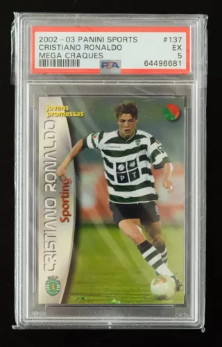 Cristiano Ronaldo Rookie #137 Panini Mega Craques 2002 2003 PSA 5