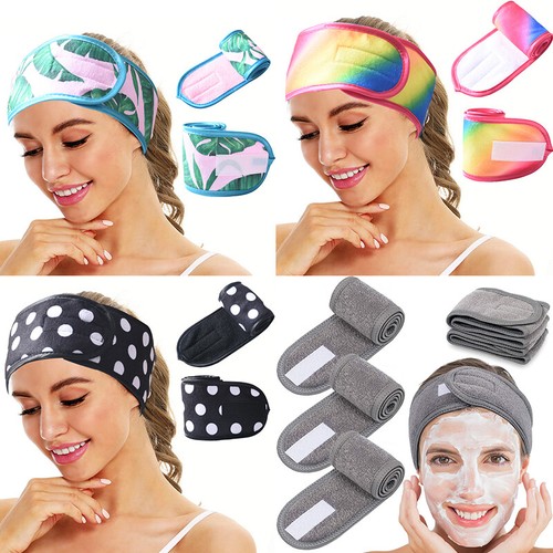Women Adjustable Facial Hairband Head Band Toweling Hair Wrap Shower Band❥