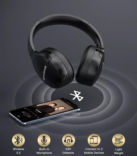 Active Noise Cancelling Headphones Wireless Bluetooth Over-Ear Headphones - Picture 8 of 10