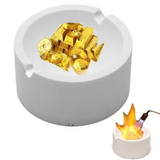 Melting Crucible Dish Round Cup Fused Silica Gold  Silver Capacity 7oz Italy