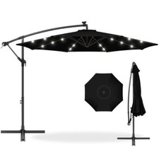 Best Choice Products 10ft Solar LED Offset Hanging Outdoor Market Patio Umbrella