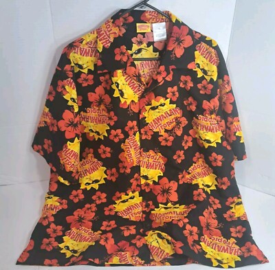 Hawaiian Tropic Sun Button Shirt Floral Tropical Sunscreen Men's Size XL X-Large