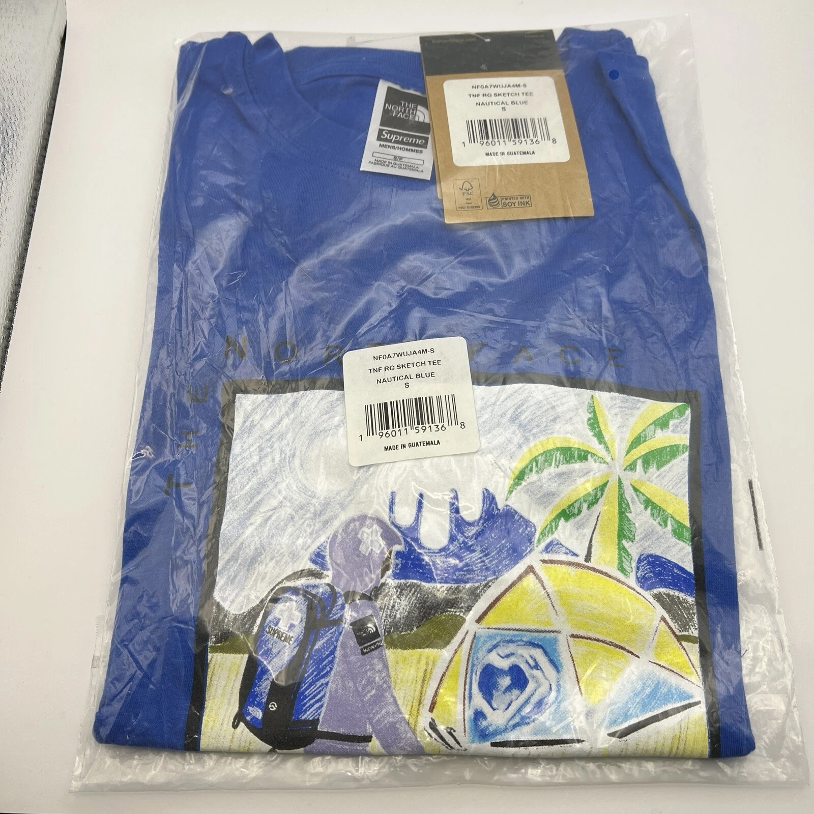 Supreme The North Face Sketch S/S haut bleu taille S