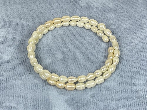 Cultured Freshwater Pearl Fashion Jewelry Coil Wire Wrap Bracelet 13"/5mm Small - Picture 3 of 3