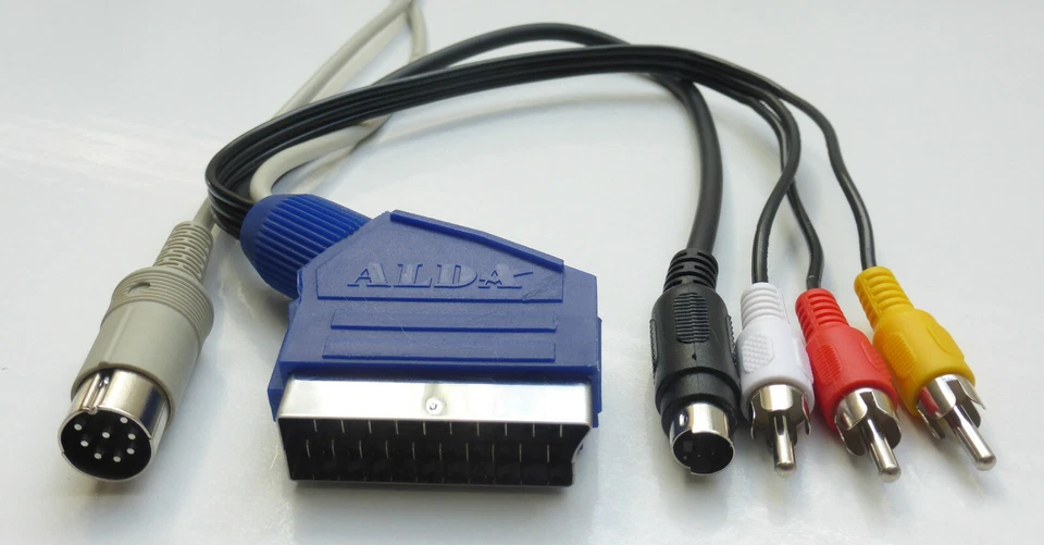 Commodore C64/C128 Kabel universal 3in1 Scart / S-Video / RCA (cinch) 3 Meter - Bild 2 von 2