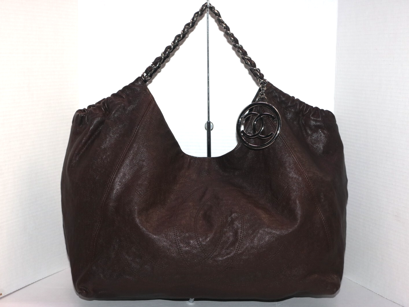 Chanel Coco Cabas XL Brown Distressed Caviar Leather Tote Bag