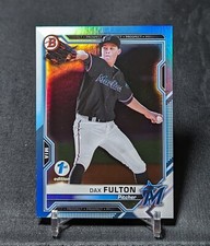 Dax Fulton Sky Blue Foil 2021 Bowman 1st Edition Card #BFE-32 Miami Marlins