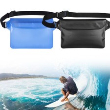 2X Waterproof Phone Pouch Bag Case with Waist Strap for Beach Swimming Boating