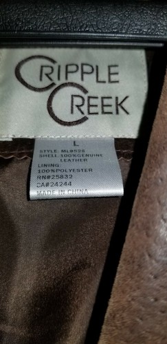 Cripple creek Mens Leather Western Sport Jacket Brown ML952B Large $169.00 - Picture 4 of 9