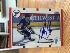 1990-91 SCORE #67 MIKE LALOR SIGNED AUTOGRAPHED CARD A