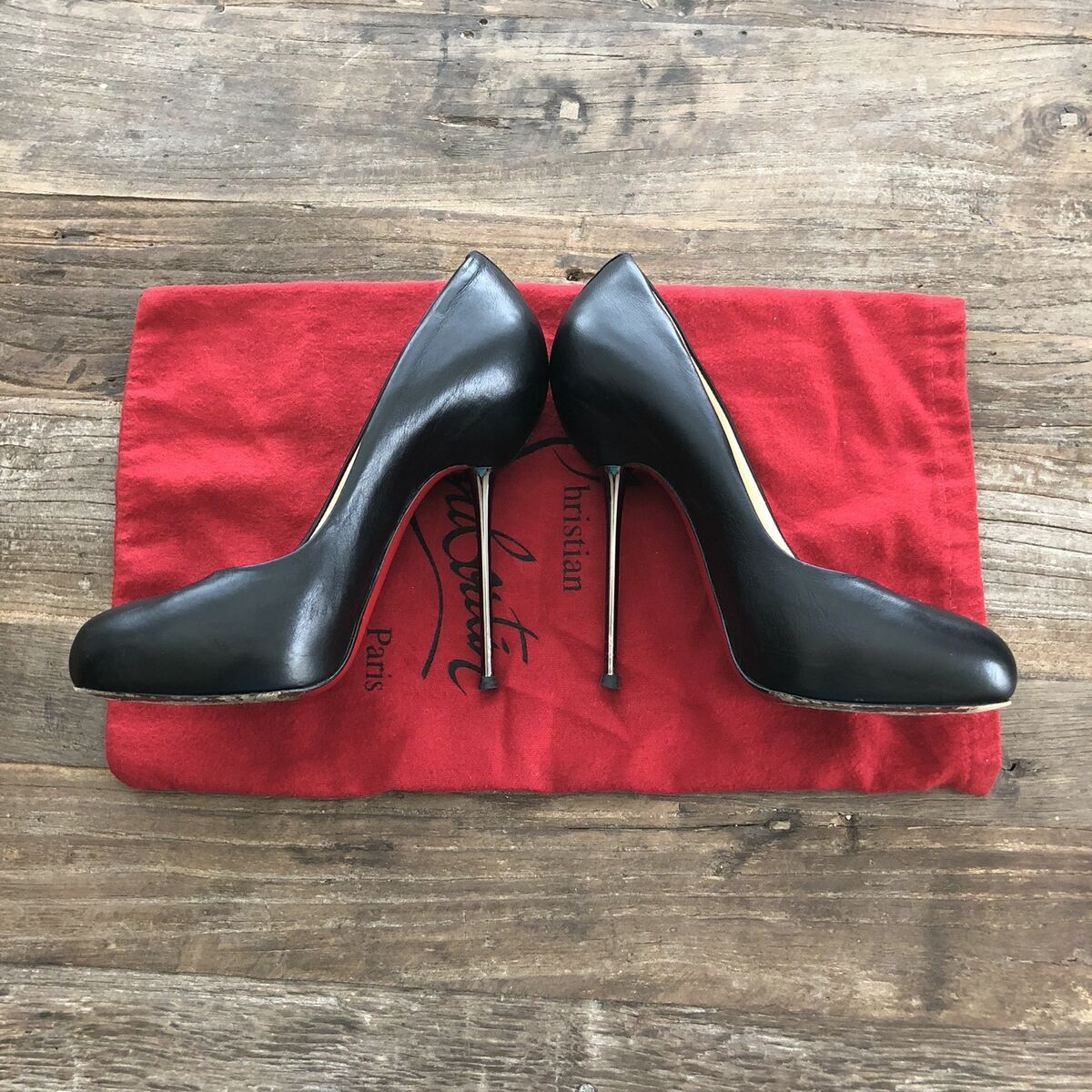 Authentic Christian Louboutin Big Lips Black Matte Steel Authentic Christian Louboutin Big Lips Black Matte Steel