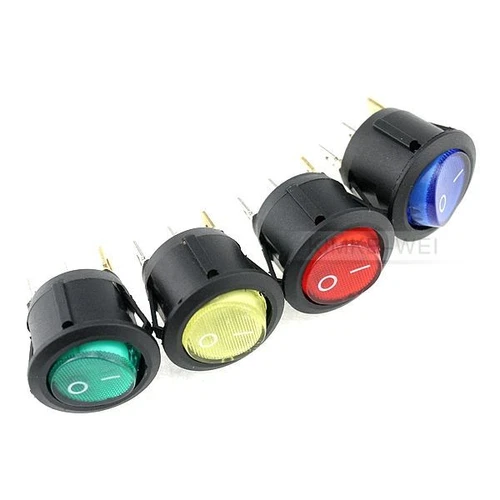 Ø20mm 3Pin On/Off Led Round Rocker Toggle Switch 10A/125V 6A/250V for Car Boat