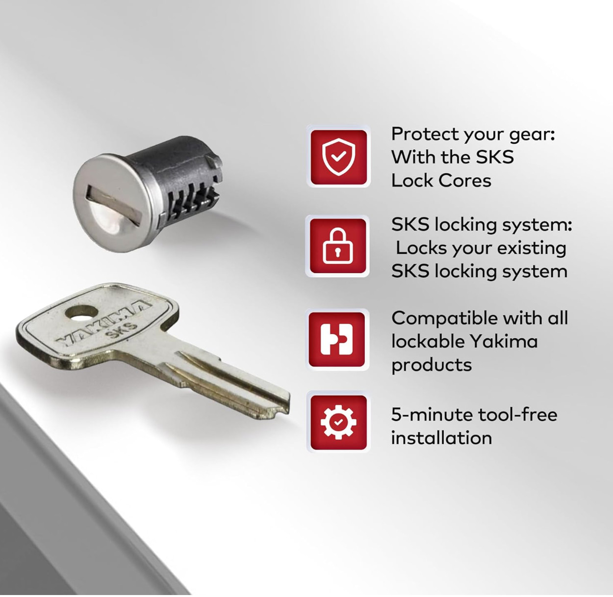 Genuine Yakima SKS Lock Cores 2 Pack (2 Cores+2 Keys+1 Control Key) NEW in Box