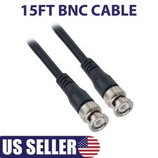 RG59 COAXIAL CABLE 15FT BNC MALE TO MALE SOLID - DIGITAL AUDIO VIDEO CORD