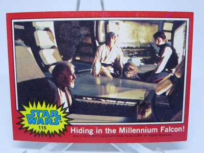 スターウォーズ ハンソロ レッドカード 1977 Red TOPPS STAR WARS #115 Han Solo Ben Kenobi NM Near