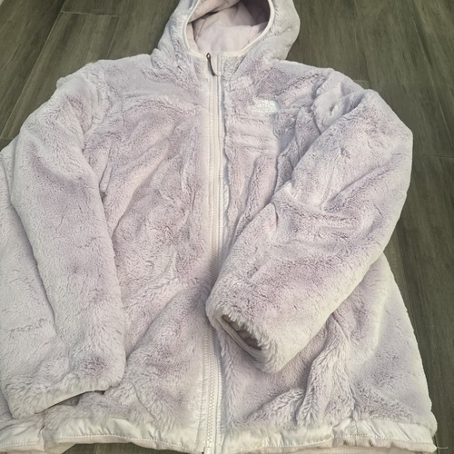 North Face Girls Jacket Reversible Lavender Size Extra Large 14-16 With Hood - Picture 5 of 14