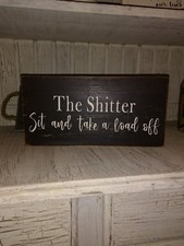funny bathroom sign rustic home decor hand made farmhouse primitive humor