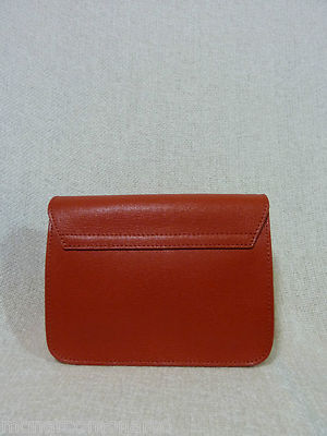 NWT FURLA Maple Orange Saffiano Leather Mini Julia Chain
