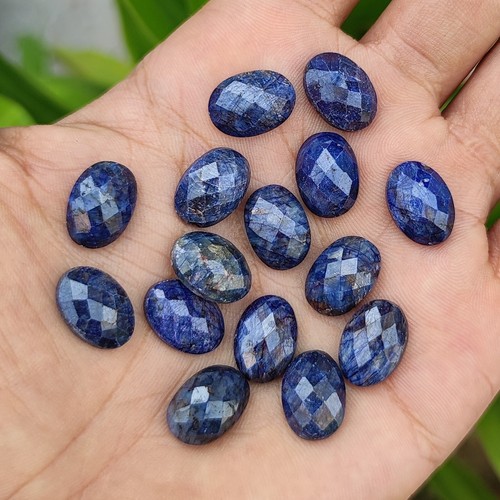 Natural 115 Ct Blue African Sapphire Oval Cut Loose Gemstone Lot 15Pieces 14mm - Picture 6 of 6