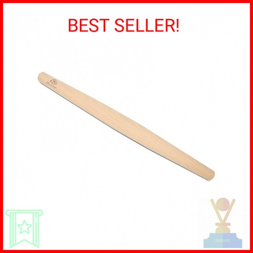 French Rolling Pin for Baking Pasta Pizza Bread, Natural Beech Wood Dough Roller