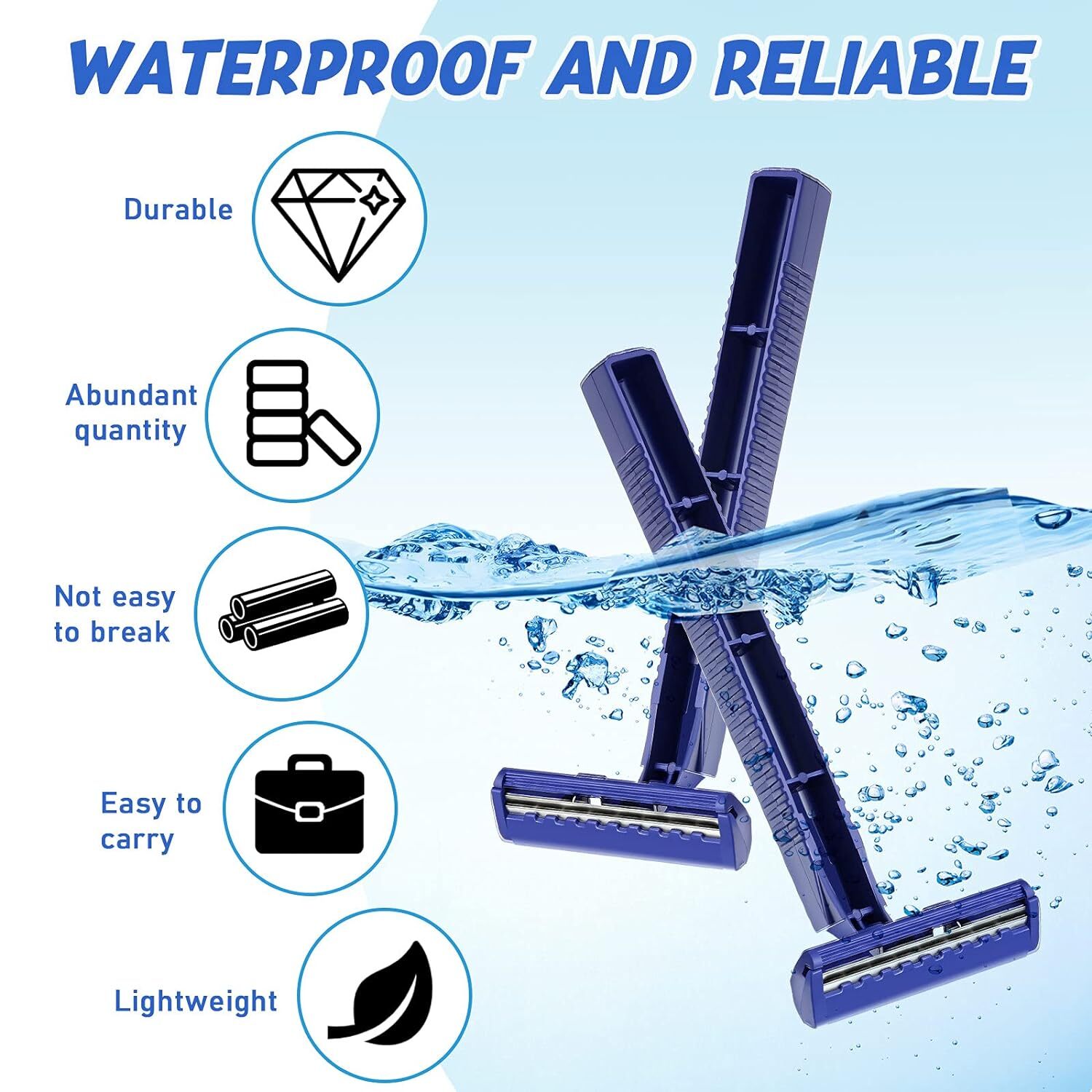 Blue Twin Blade Disposable Razor, Travel Pack, TSA, Individually