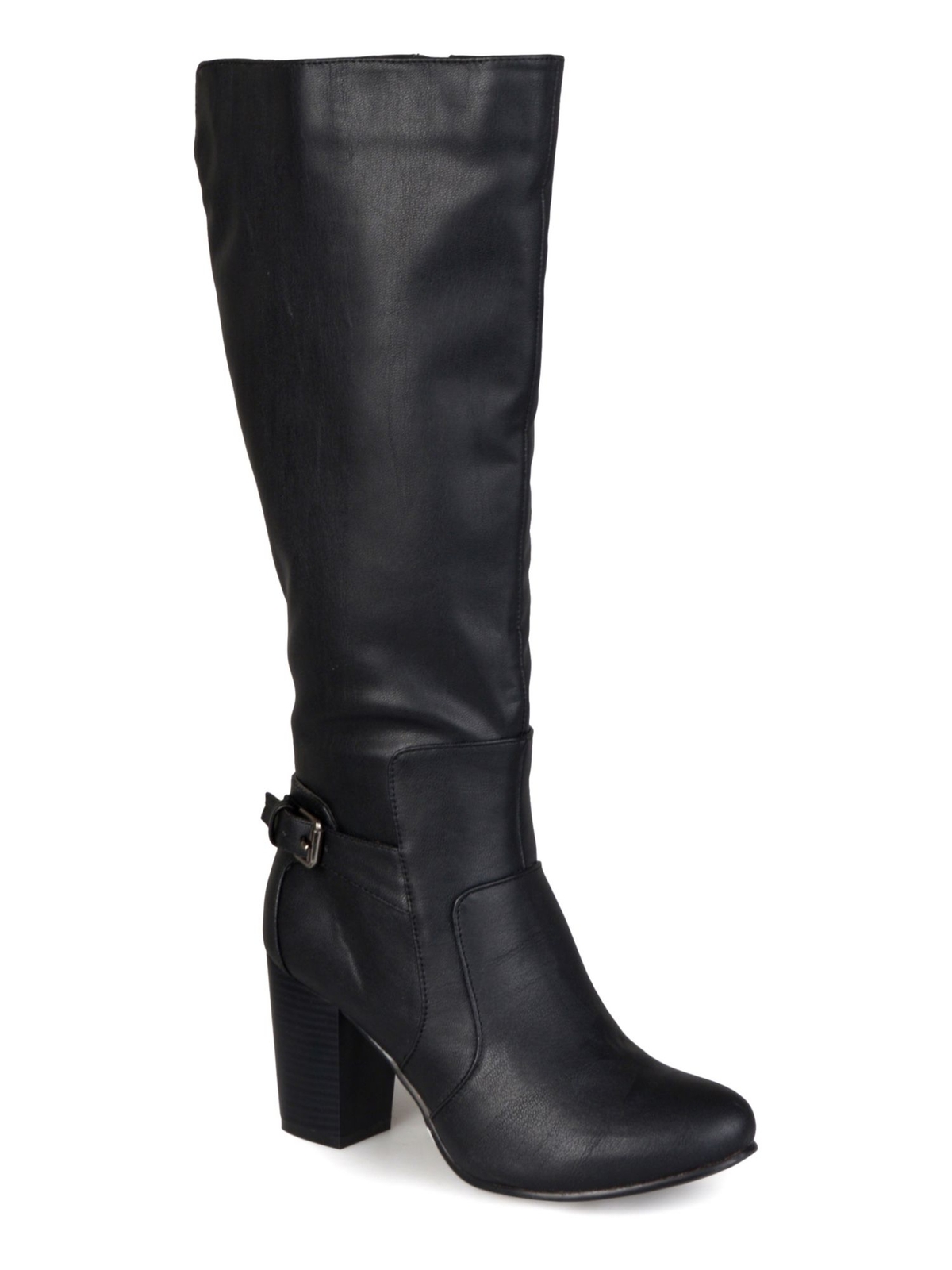 JOURNEE COLLECTION Womens Black Padded Carver Block Heel Heeled Boots 9.5