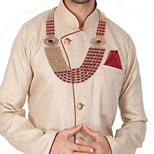 Pearl Necklace Jewellery for Groom. Six 