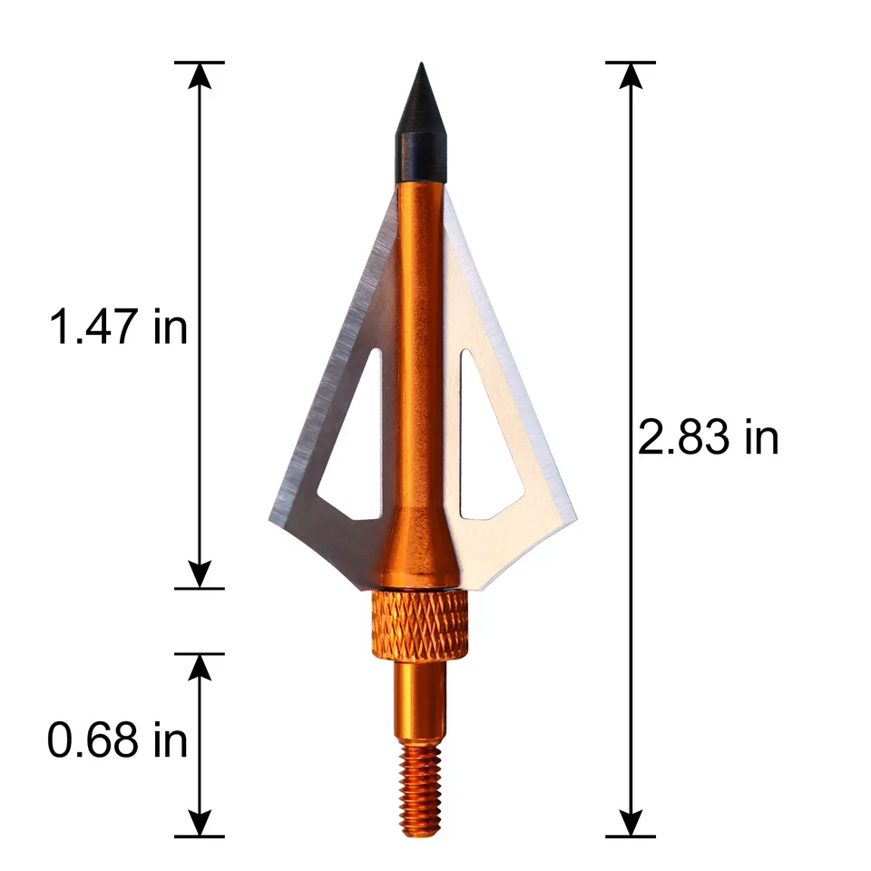 12 Piezas Caza 100 Granos Cabezas Anchas 3 Hojas para Arco Compuesto Ballesta Puntas de Flecha Foto 4 de 4
