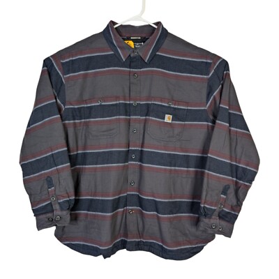 Carhartt Mens 3XL Fleece Lined Rugged Flex Flannel Shirt Jacket