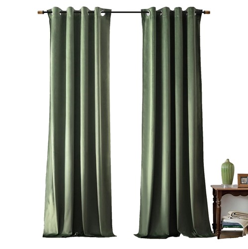 Vintage high-grade green velvet bedroom cloth curtain tulle
