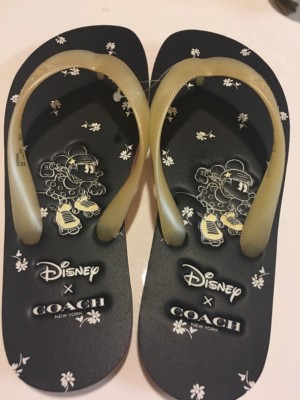 COACH X DISNEY MINNIE MOUSE FLIP FLOP SANDALS NWT Size 5-6