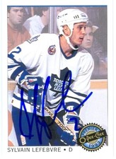 Sylvain Lefebvre autographed Hockey Card (Leafs) 1993 O-Pee-Chee #108