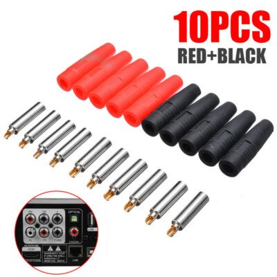 10x 4mm Kupfer Buchse Bananestecker Bananenbuchse Isolierter Stecker Adapter