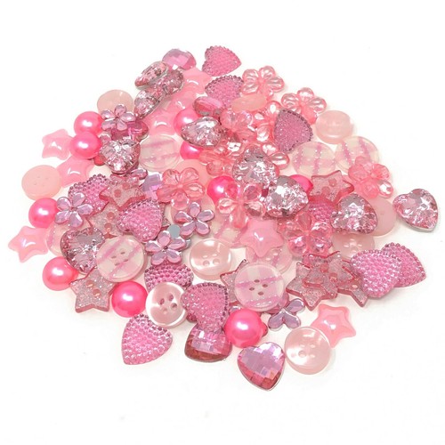 100 Mix Acrylic & Resin Buttons & Flatbacks Cardmaking Embellishments 14 Colours - 第 5/81 張圖片