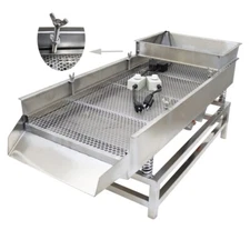 110V Double Motor Full Stainless Steel Linear Vibrating Screen 10mm Industry