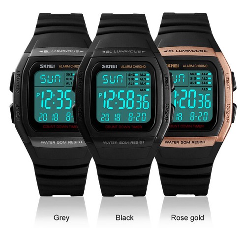 Mens Boy's Waterproof 5 Alarm LED Digital Shockproof Military Sports Wrist Watch - Picture 2 of 17