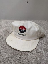 Vintage K Products White County Farmer Coop USA MADE Hat Snapback Trucker Cap