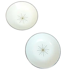 Set of 2 VTG Atomic Homer Laughlin Modern Star Small Dish Salad Dessert Bowl USA