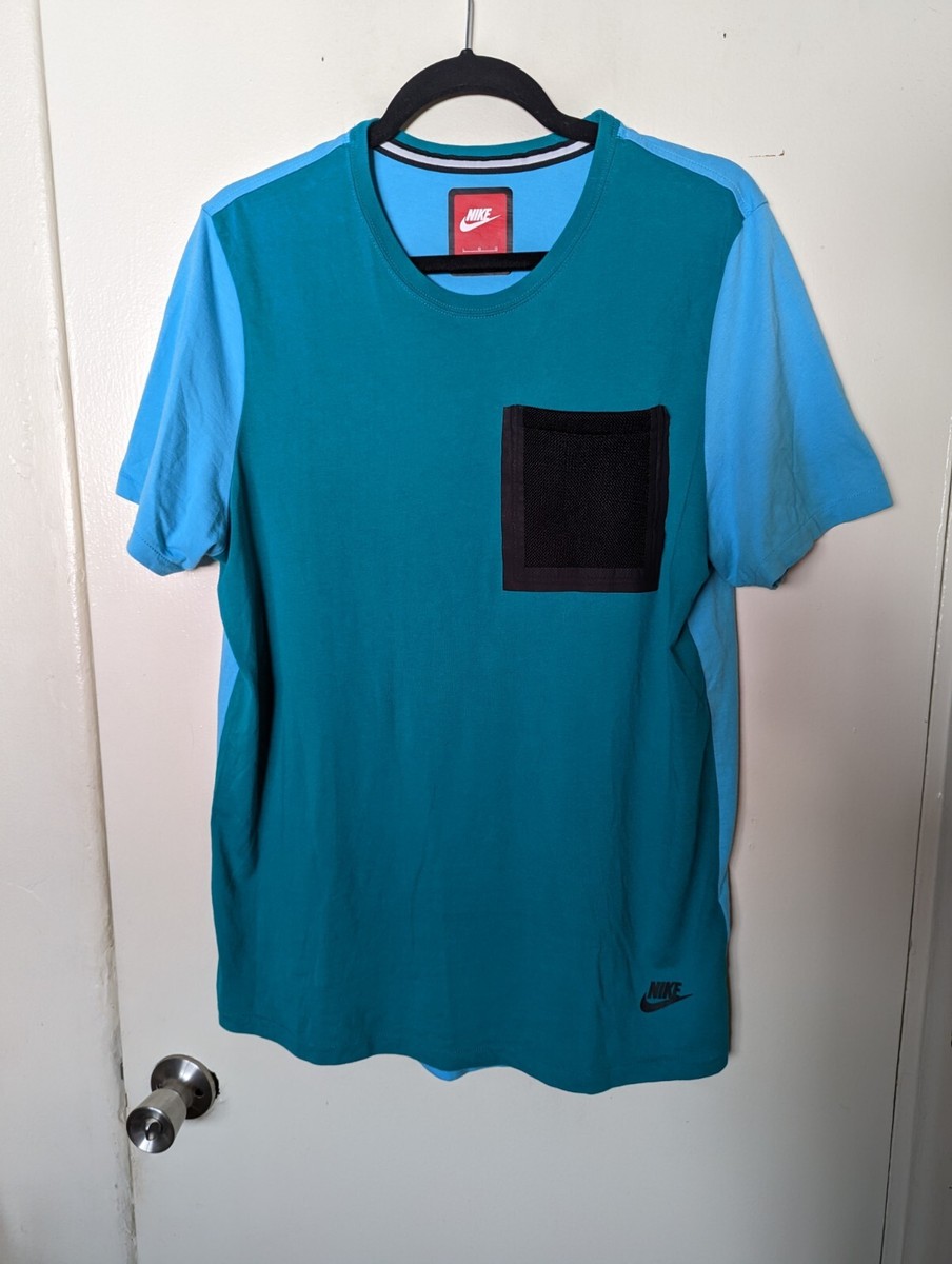 blue nike tech t shirt