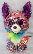 YAPPY - CHIHUAHUA DOG - Ty FLIPPABLES Sequin Beanie 6" Boos - NEW with MINT TAGS