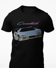 White Countach 80s 90s Exotic Car Short-Sleeve Unisex T-Shirt