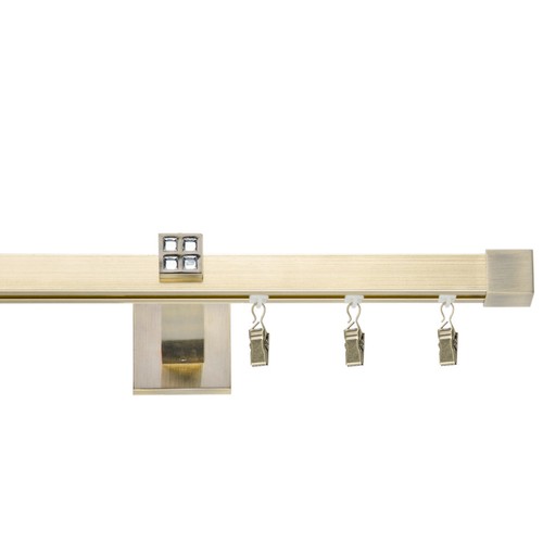 Gardinenstange Quadrat Innenlauf 20/20mm,1-läufig/2-läufig (Auflage für Träger) - Bild 2 von 13