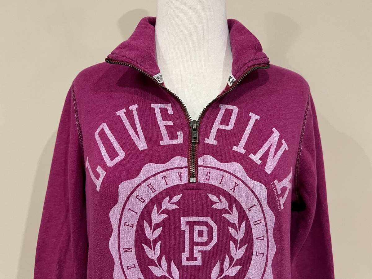 トップス vintage pink sweat Victoria's Secret PINK 1/4-Zip 'Love Pink 1986' Mock Neck