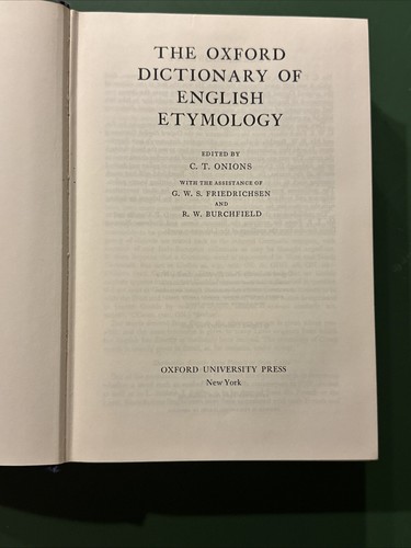 The Oxford Dictionary Of English Etymology, 1966, C.T. Onions, Oxford Clarendon - Picture 8 of 12
