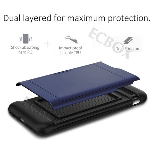 Shockproof Credit Card Holder Rugged Case Cover For iPhone 6 7 8 11 Pro XS Max - Picture 58 of 69
