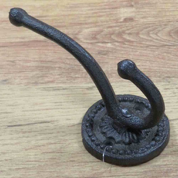 Garderobenhaken Gusseisen Kleiderhaken Wandhaken Doppelhaken Haken 6Y3909-image