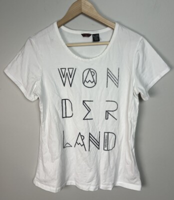 Merrell  Wonderland Wanderland  White Graphic Tee Size XL Cotton Stretch Women s