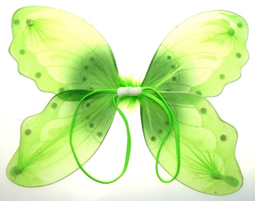 Grüne Schmetterlingsflügel klein Halloween Kostüm Spaß Cosplay Glitzer funkelt Geschenk - Bild 1 von 2